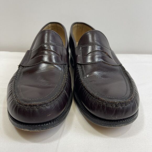 SAS Leather Penny Loafers Men's 11 Brown Pinch Apron Round Toe Slip On Shoes - Picture 3 of 9